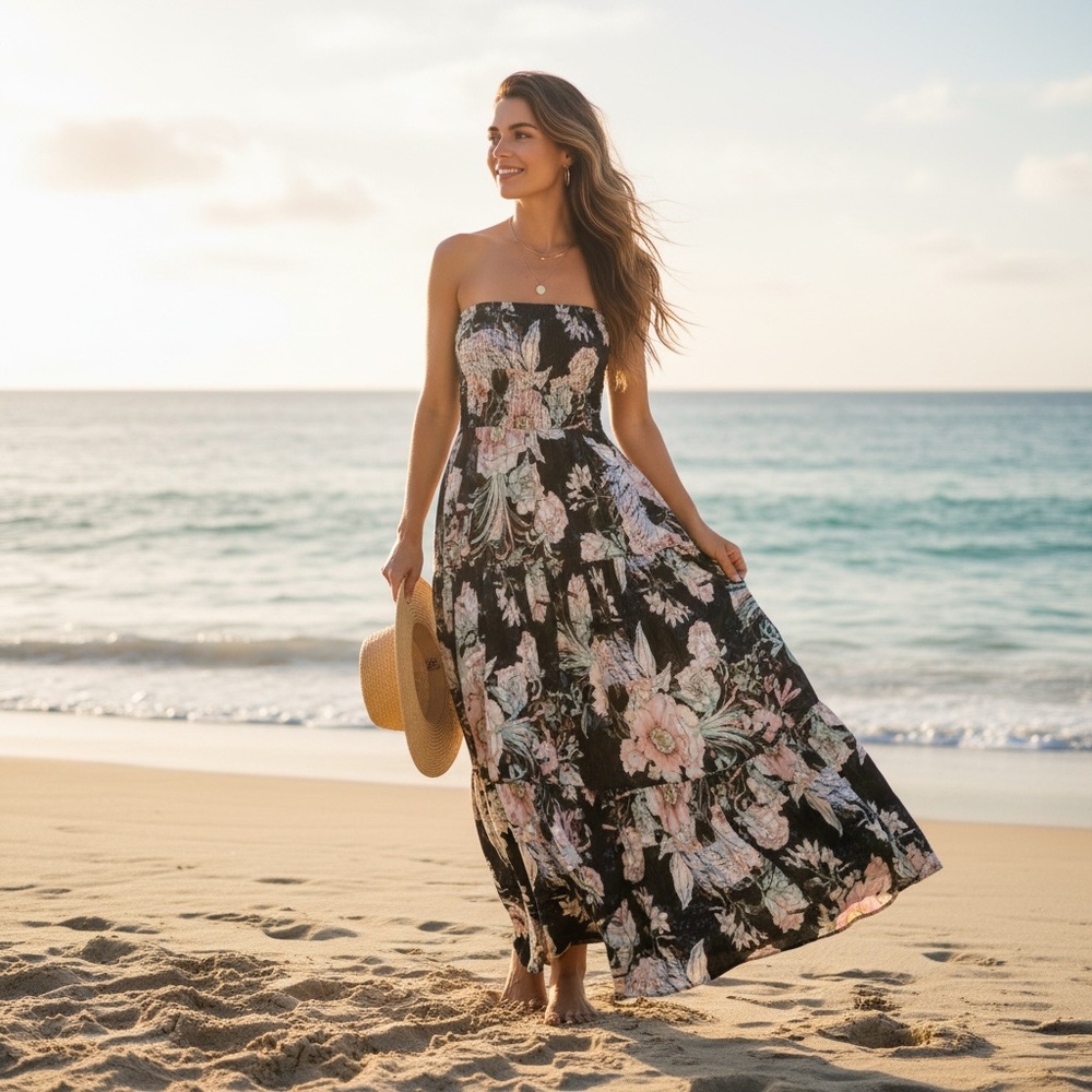 Jaase NWOT Boho Floral Maxi Dress Sz S